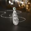 S925 Silver String Bean Necklace Women's Quartzite Jade Pendant Antique Jewelry Fashion