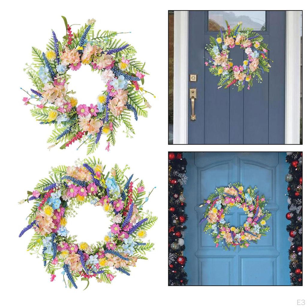 Artificial Flower Garland And Silk Leaves, Decorative Hanging Wreath for The Front Door, Party