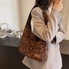 Retro Fashion Leopard Print Tote Bag Autumn and Winter New Fashion Leopard Print Shopping Bag Underarm Bag Simple Casual Shoulder Bag