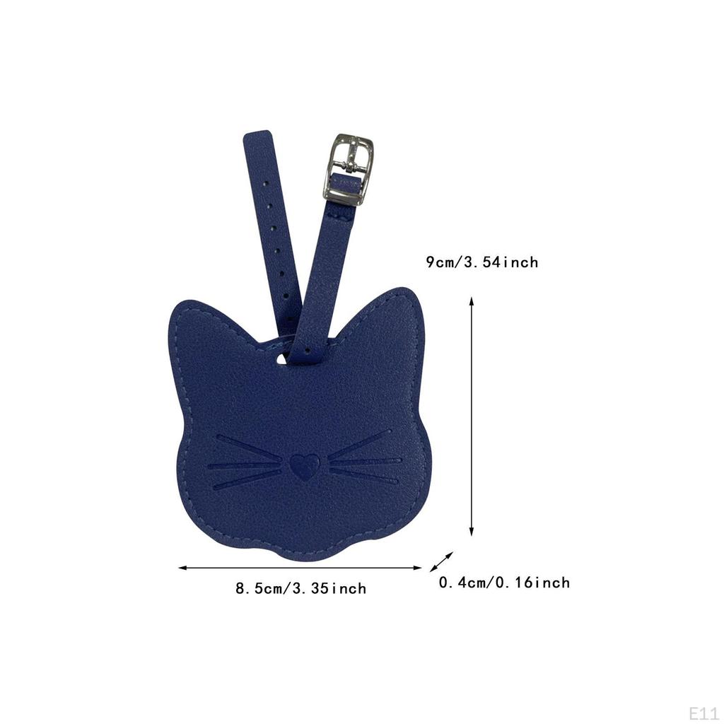 Leather Luggage Tag Boarding for Women Men Fashion Cartoon Cat Handbags Purse Charm Travel Bag