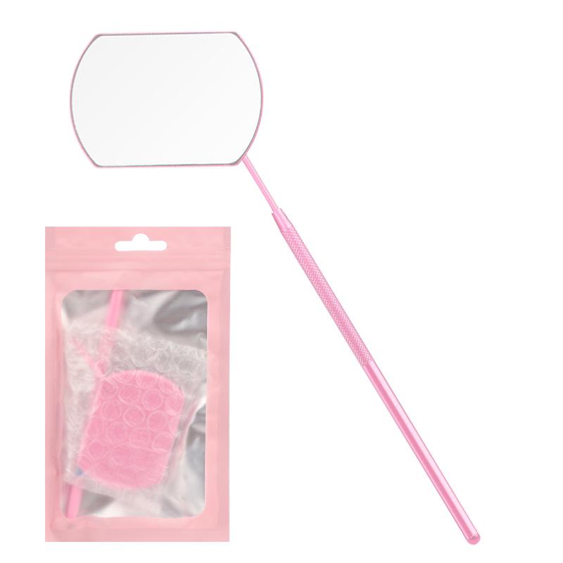 Stainless Steel Handheld Eyelash Inspection Mirror - Square Eyelash Extension Tool