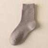 Women's Autumn/Winter Terry Socks - Velvet-Lined, Thick, Mid-Tube, Solid Color, Warm Towel Style.