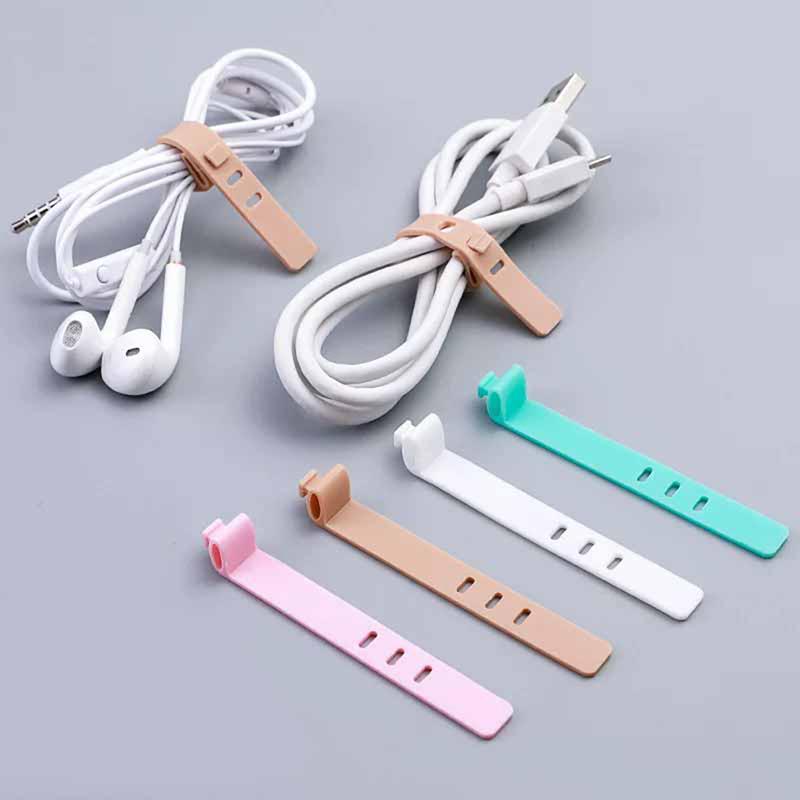 4Pcs Cable Winder Silicone Cable Organizer Wire Wrapped Cord Line Storage Holder