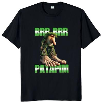 Brr Brr Patapim Tričko Vtipný Italský Brainrot Meme Y2k Pánské Dámské Bavlna Streetwear Oversize Volné Ležérní Tričko Top Krátký Rukáv