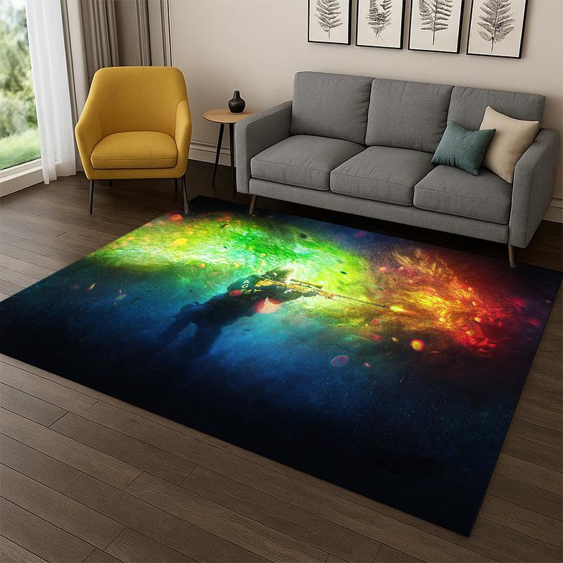 Counter Strike CS GO Game Gamer Carpet Rug for Bedroom Living Room Sofa Playroom Doormat Home Decor,Kid Play Area Rug Non-slip
