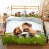 3D Dog King Queen Duvet Cover Funny Puppy Bedding Set For Kids Teens Adults Lovely Pet Animal Black 2/3pcs Polyester Quilt Cover