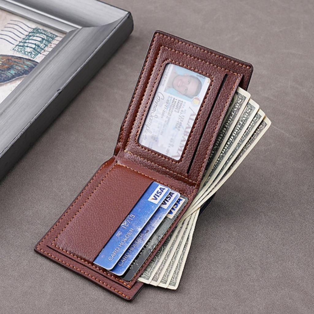 Coin Purse  Men'S Short Wallet Bifold Wallet Slim Pu Leather Wallet For Pocket Carry Gifts Daily Use