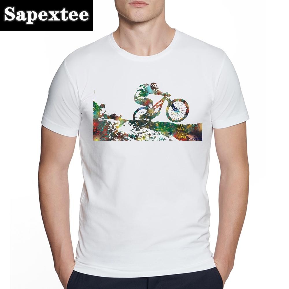 Bicycles MTB Print T Shirt Summer Men T-shirt Downhill Biking Print Casual Heartbeat Stimulation Exercise Male Harajuku Tshirt
