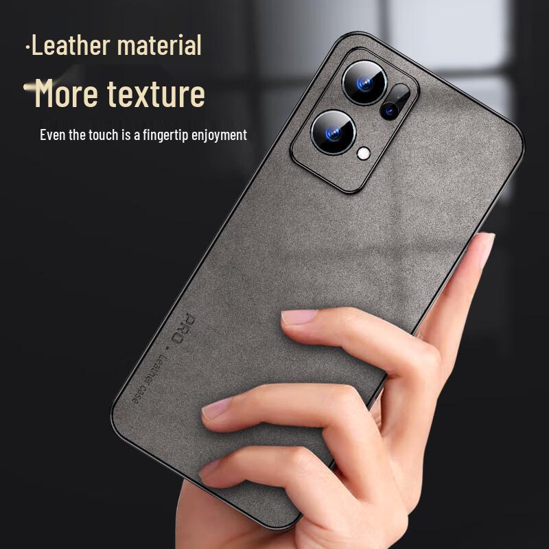 SHANGSU Light Luxury Nubuck Leather Anti-Drop Full Coverage Phone Case for OPPO Reno7/Reno7 Pro