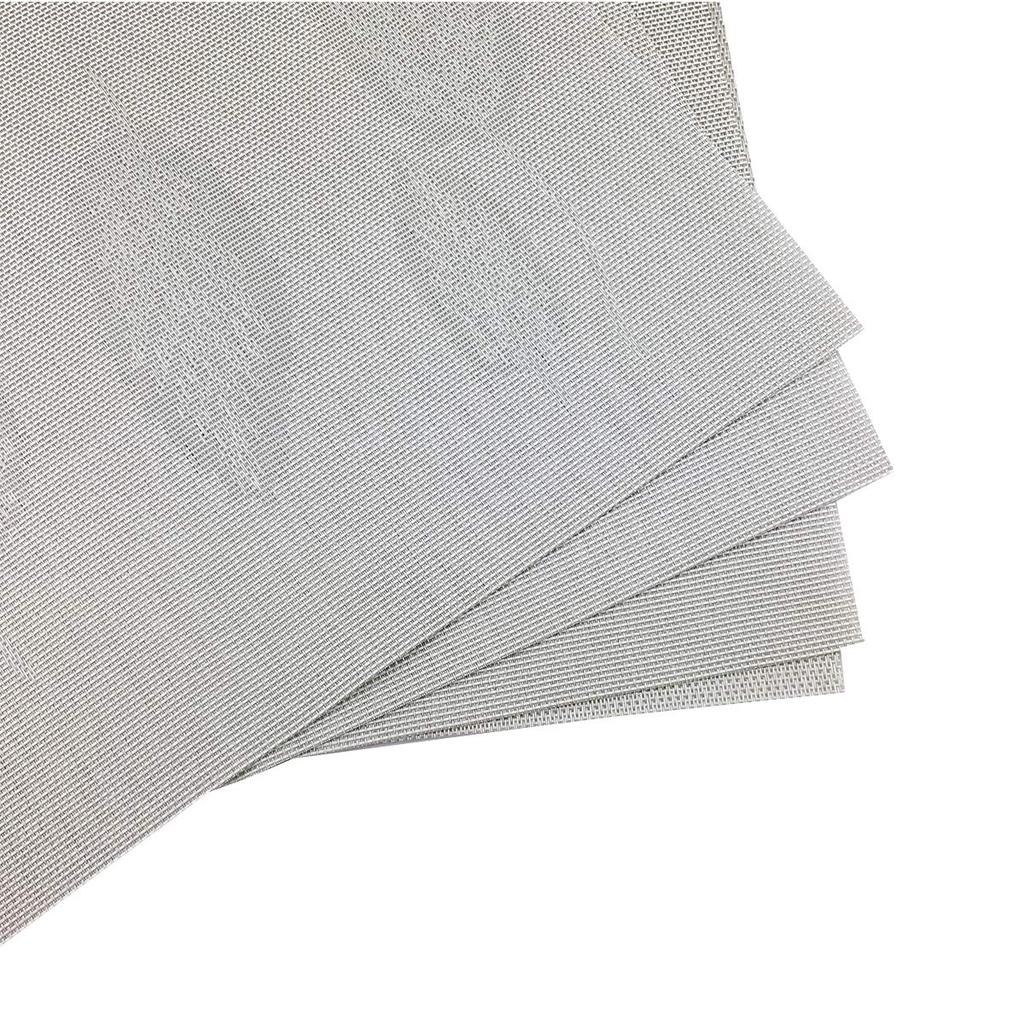 Silberne Tischsets mit 5 Blattmuster, 6er-Set, hitzebeständig, für den Esstisch, für den Innenbereich, gewebte Küchenmatten, rutschfest, abwischbar