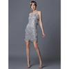 Gatsby 1920s Tassel V-Neck Spaghetti Strap Evening Gown: Retro Latin Dance & Cocktail Party Dress