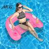 Blow-Up Lounge Chair U-shaped Inflatable Pool Float for Adults, Floating with Cup Holder Drink Holder, Swimming Party Beach Lake Essentials