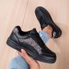 Fashion Fashion Versatile Woman Shoes 2025 Spring New Women's Sequined Sneaker Anti Slip Round Toe Flat Shoes Simple Women Casual Shoe