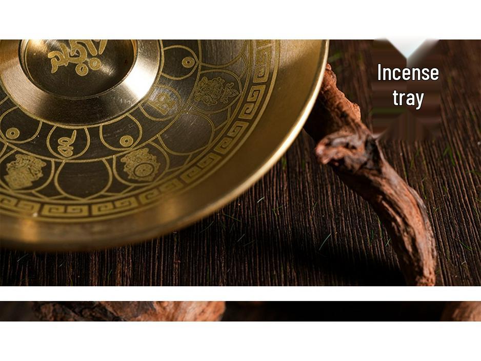 Brass Zen Incense Holder - Nine-Hole Copper Plate for Household Offerings
