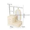 Jewelry Display Organizer with Mirror Wall Mounted Stand for Earrings Necklaces Bracelets on Vanity