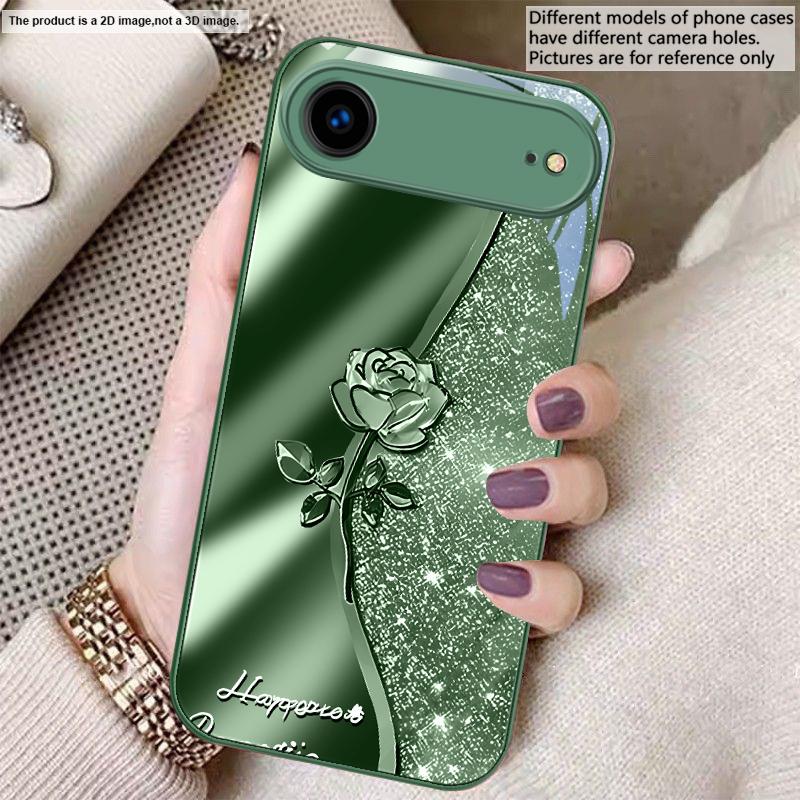 

Starry Sky Metal Rose For iPhone 17 Air 16 E 15 14 13 Plus 12 mini 17 Pro Max 11Pro XR Xs X 7 8 11 Tempered Glass Phone Case iPhone 15 Pro Max