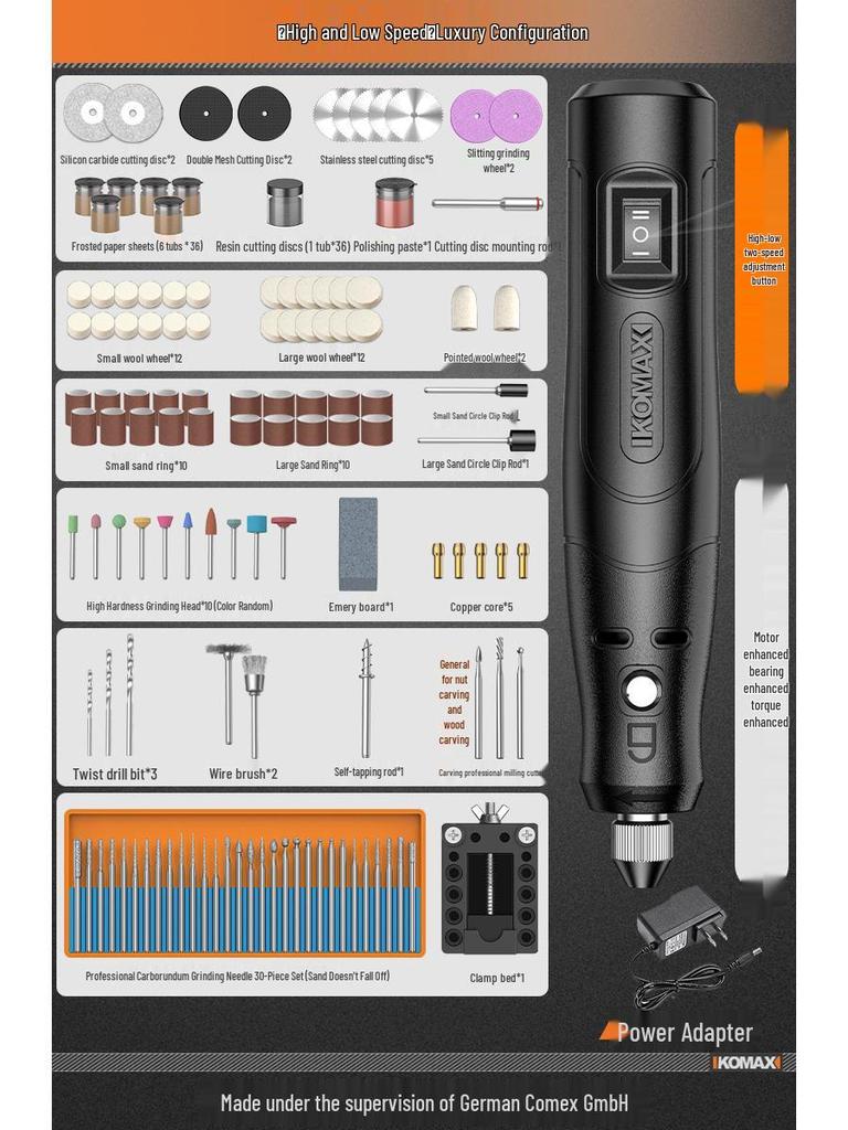 Handheld Electric Grinder & Polisher for Wood, Jadeite, Carving, and Cutting: Compact Electric Drill Tool