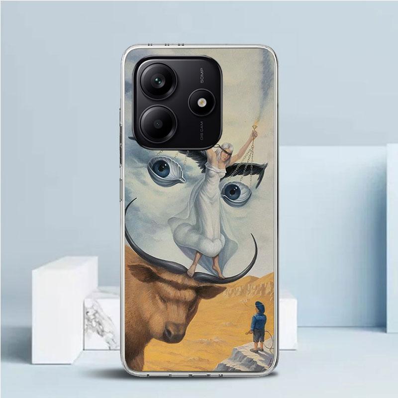 Salvador Dali Art Phone Case For Xiaomi Redmi Note 15 14 14S 13 12S 12 Pro Plus 11S 11 11T 11E 10S 10 + Soft TPU Back Cover Redm