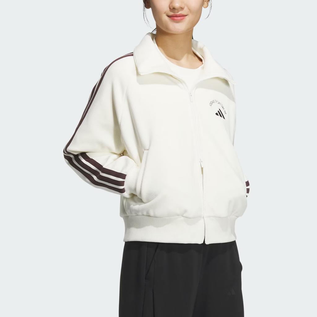 Adidas Sportswear Bonded Fleece Logo Warm Loose Fit Short Jacket Women Jacket KC0036