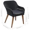 9 Piece Garden Dining Set with Cushions Poly Rattan Black