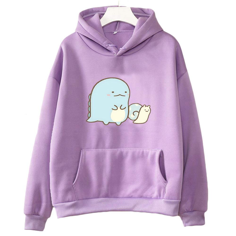 Cartoon Dinasour Graphic Hoodie Kawaii Sumikko Gurashi Sweatshirts for Girls Graphic Long Sleeve Casual Pullovers Women/Men Tops
