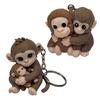 3D Printed Monkey Keychain Cute Monkey Holding Plush Toy Hanging Keychain for Backpack Car Keys Gift for Kids