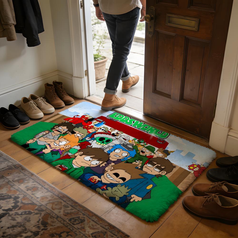 Cute Cartoon Kawaii EEddsworlds Floor Mat Soft Flannel Absorbent Mat Non-Slip Rug Home Bedroom Bathroom