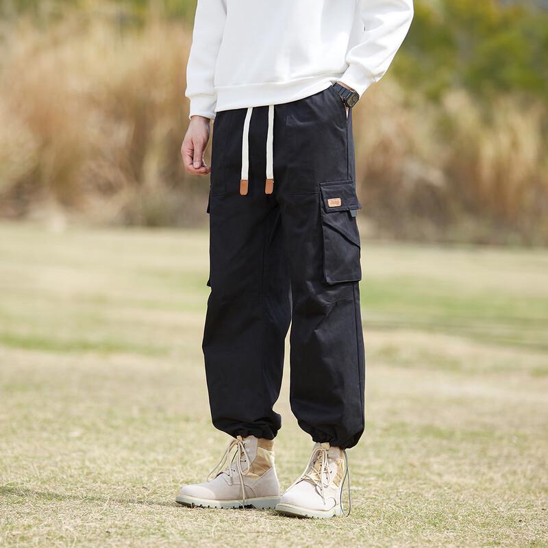 JEEP Men s Loose-fit Straight-Leg Multi-Pocket Casual Cargo Pants L