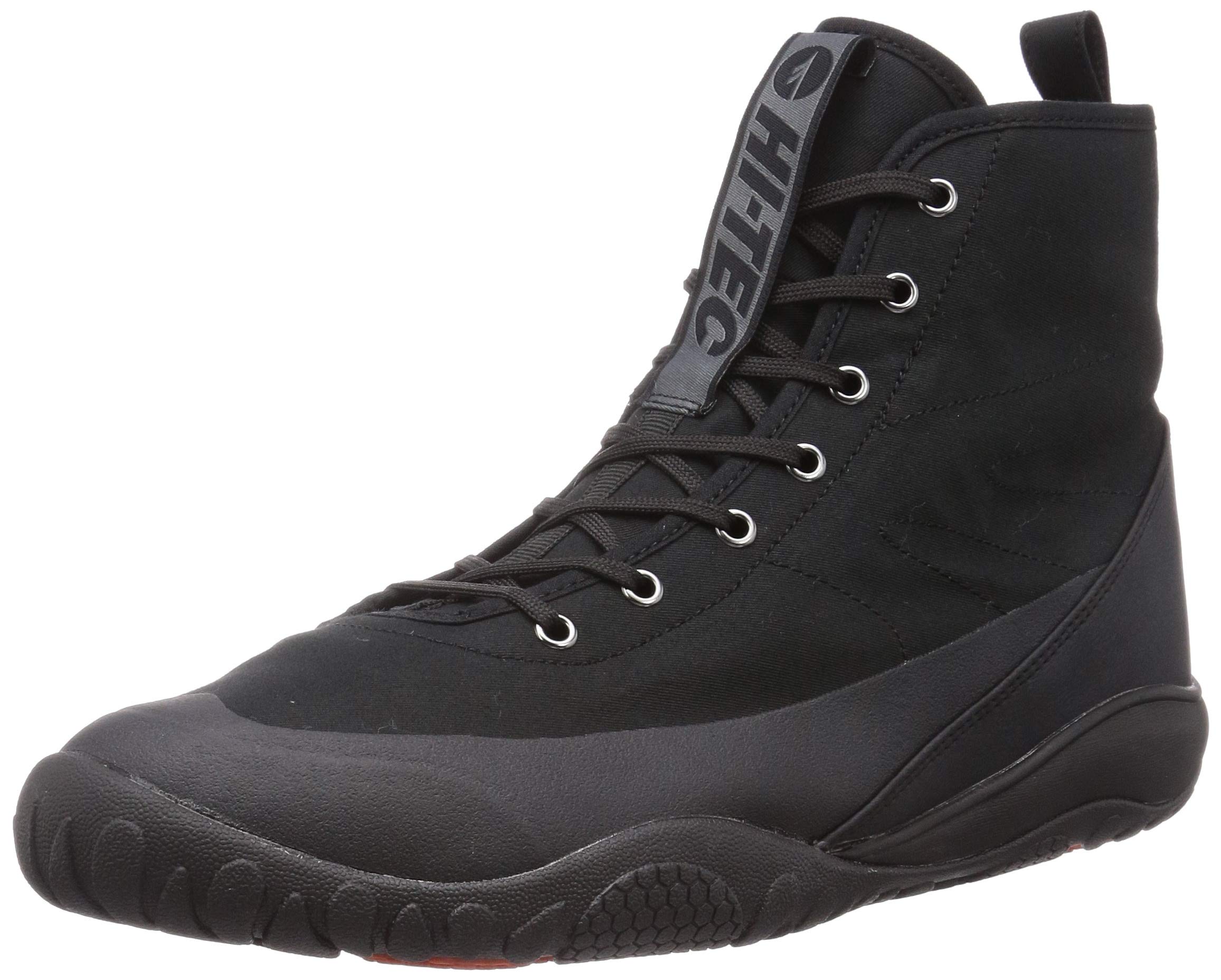 

AMACRO HI II Outdoor Rubber Size E Hi-Tec Sneakers, All-Weather, Non-Slip Sole, Lace, Black, 22.5 cm, чёрный