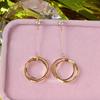 Fashion Long Ring Pendant Zircon Earrings Simple Temperament Wild Design Sense Female Trend Ear Zircon Exquisite Girl Gift