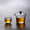 Japanese Style Heat-resistant Glass Gaiwan Puer Tea Cup and Lid Tea Bowl Chawan Chahai Kung Fu Tea Set Accessories