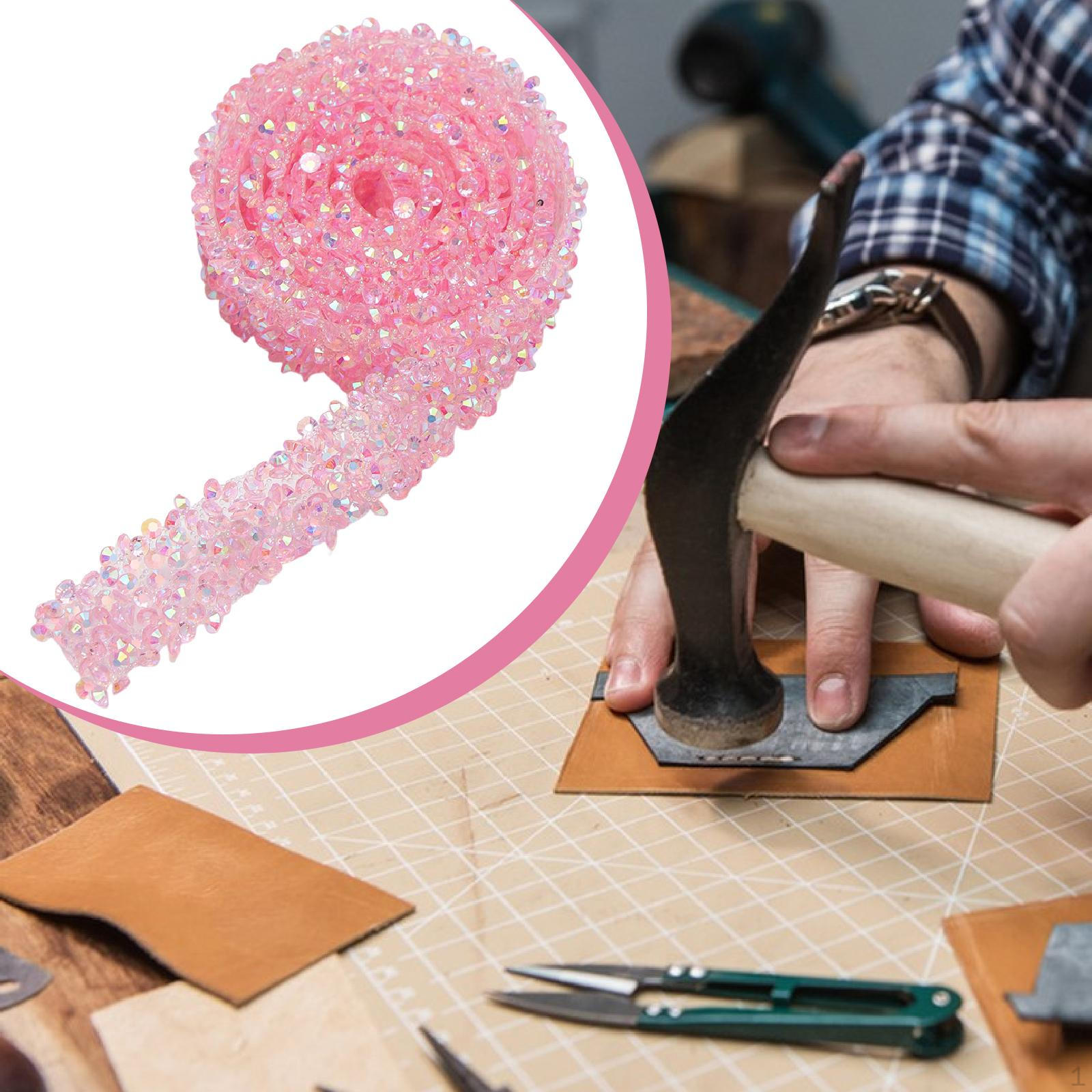 

Self Adhesion Rhinestone Ribbon Trim Roll Sticker 90cm Glittery Strip for Trimming Phone