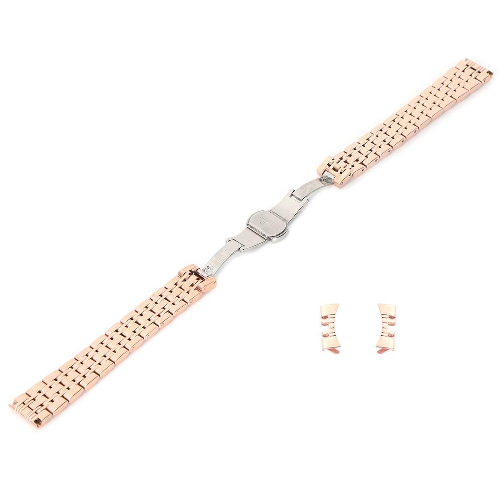14mm Watch Band Stainless Steel Watch Strap Replacement Watch Band Strap AccessoryRose Gold