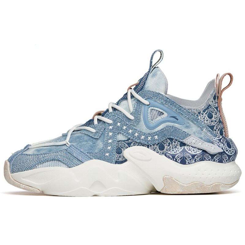 Anta Bastard Mid-Top Sports Casual Shoes Men s Blue Gray Sneakers 112228080-6 44