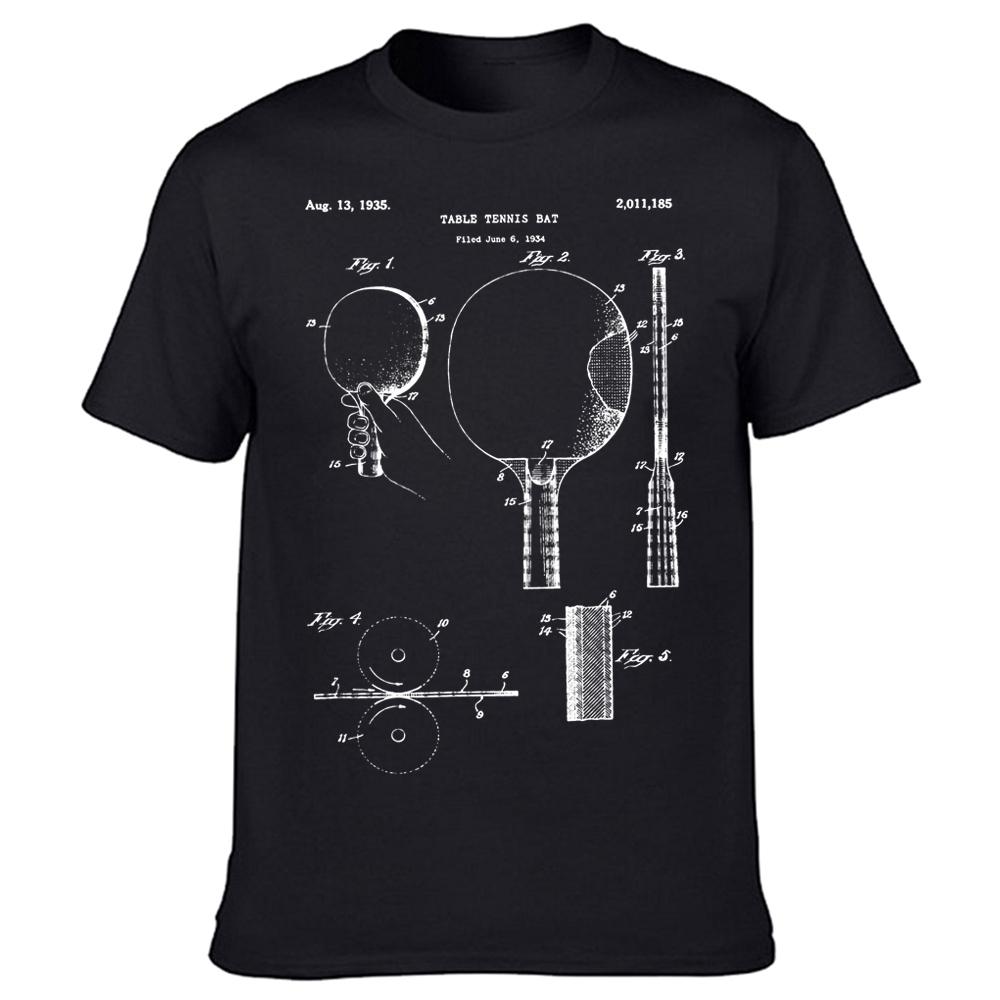 

PingPong Table Tennis Sport Lover Crewneck TShirt Drawing Print Short Sleeve Sports Mens T Shirt Hipster Clothing Euro Size 4XL
