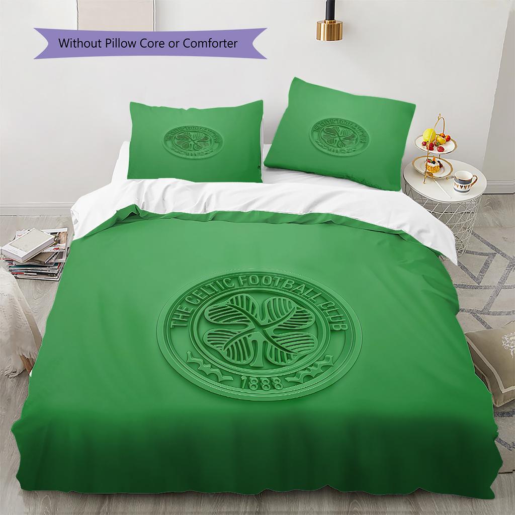 Celtic Football Club Muster Bettwäsche Steppdecke Set Heimdekoration Geschenk (1 Bettbezug + 2 Kissenbezüge (ohne Füllung)).xwn