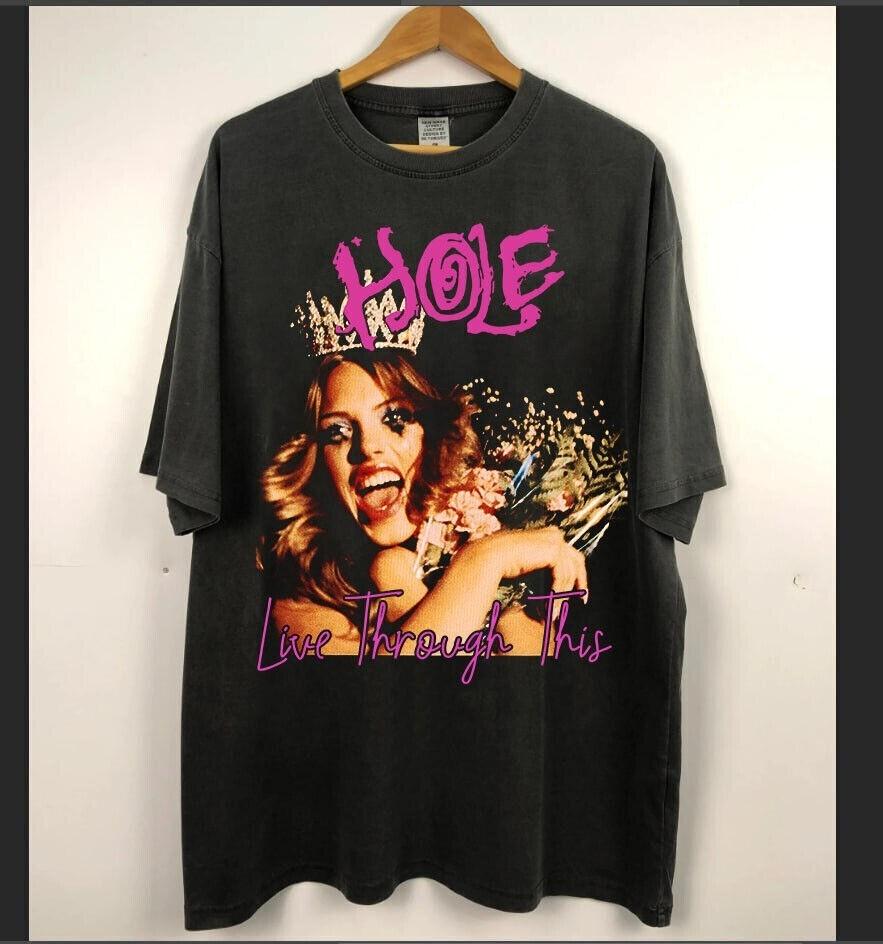 Retro Hole Band Live Through This Tee Cotton All Size Shirt S82104 M