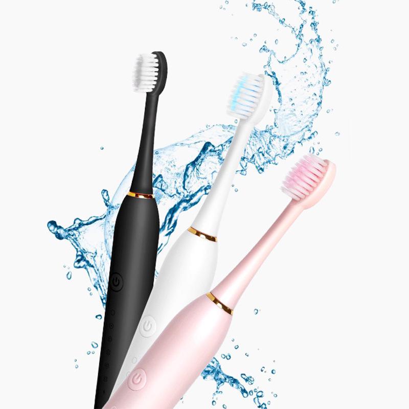 Rechargeable Ultrasonic Electric Toothbrush for Adults & Kids - Soft Bristle, Six Speeds