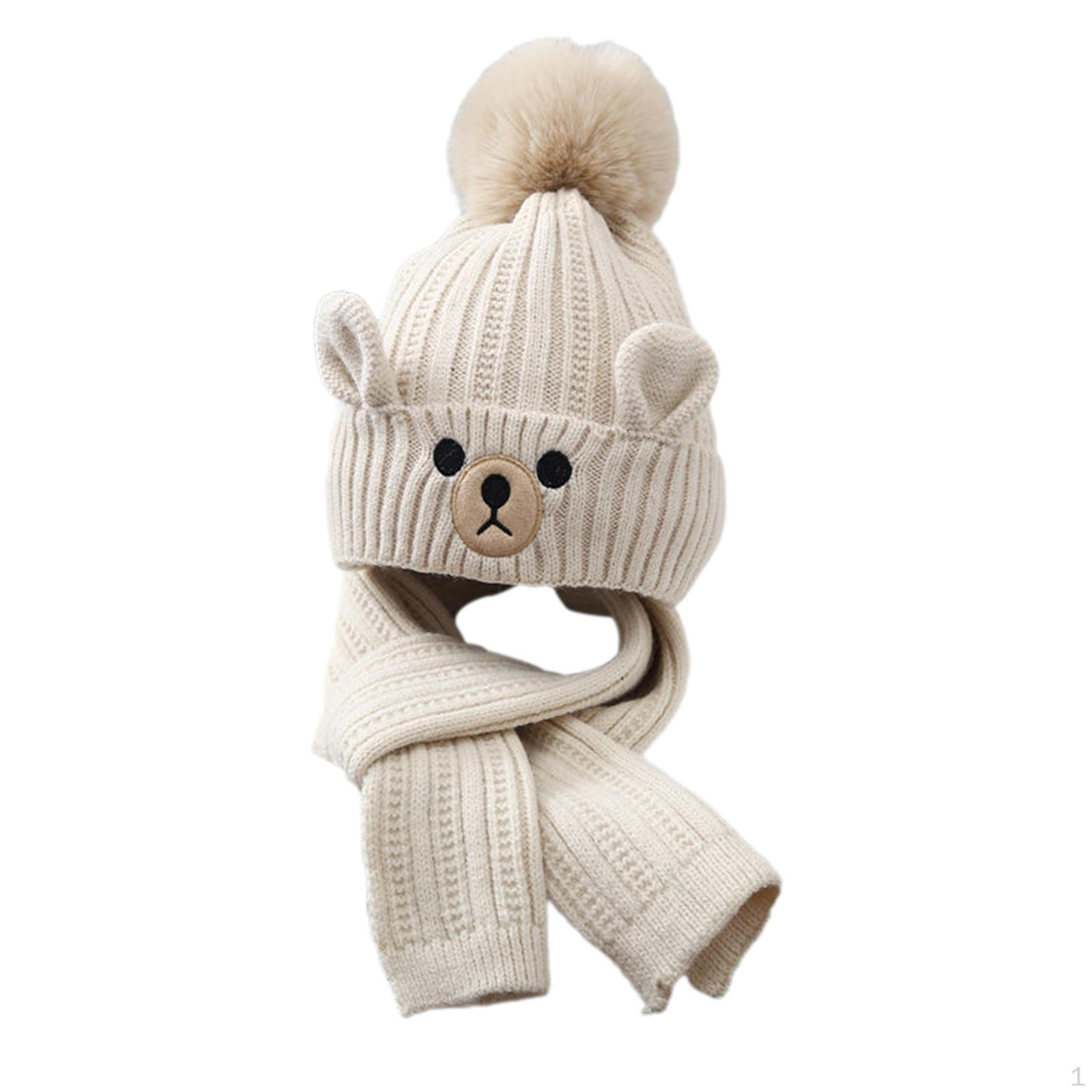 

Детская зимняя шапка шарф комплект шапочка детская шапка для мальчиков девочек кемпинг путешествия бежевый