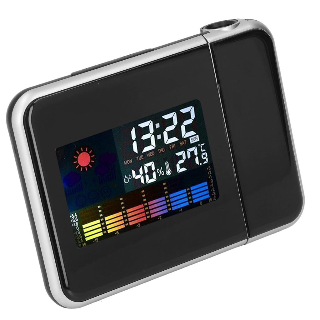 Wther Station Clock Temperature Humidity LCD Color Display LED Backlight Snooze Function Projection Alarm Clock