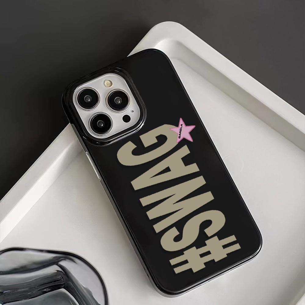 Swag Star English Phone Case for iPhone 17 16 15 14 13 12 11 Air Pro Max X XS XR XSMax 7 8 Plus Glossy Film Hard PC Cover iPhone 17 Air