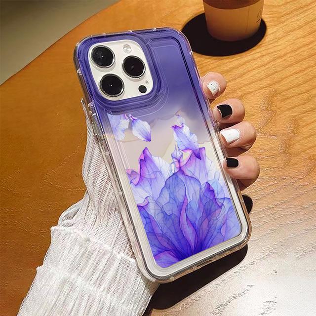 

Фиолетовый чехол с цветочным принтом Halo Dyeing для Iphone 14 13 12, мини-противоударный чехол для Iphone 11 Pro Max, прозрачный мягкий чехол из ТПУ Carcasa For iphone 12 Pro