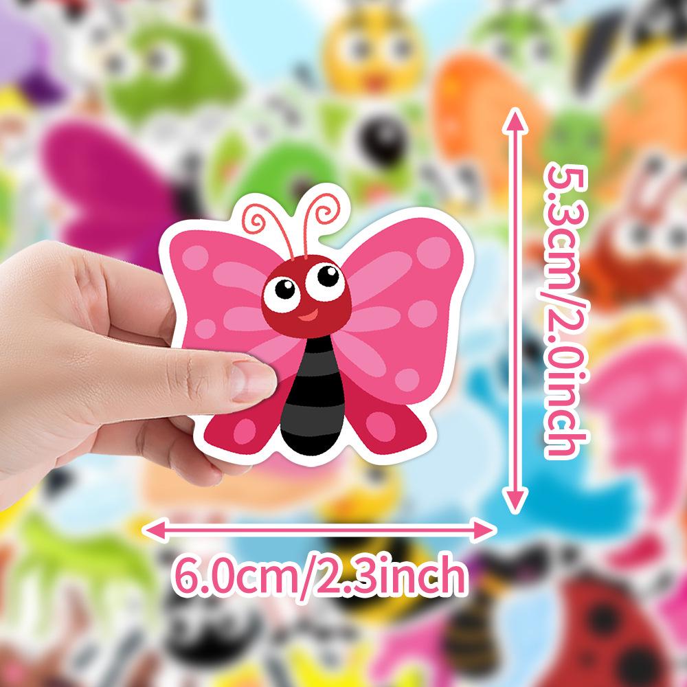 50 Cartoon Insect Stickers: Waterproof Doodle Decals for Water Bottles, Computers & Phones