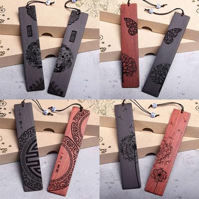 Marque-page Sculpté Bois de Santal Marque de Pagination Clip Créatif pour Livre Étudiants Enseignants