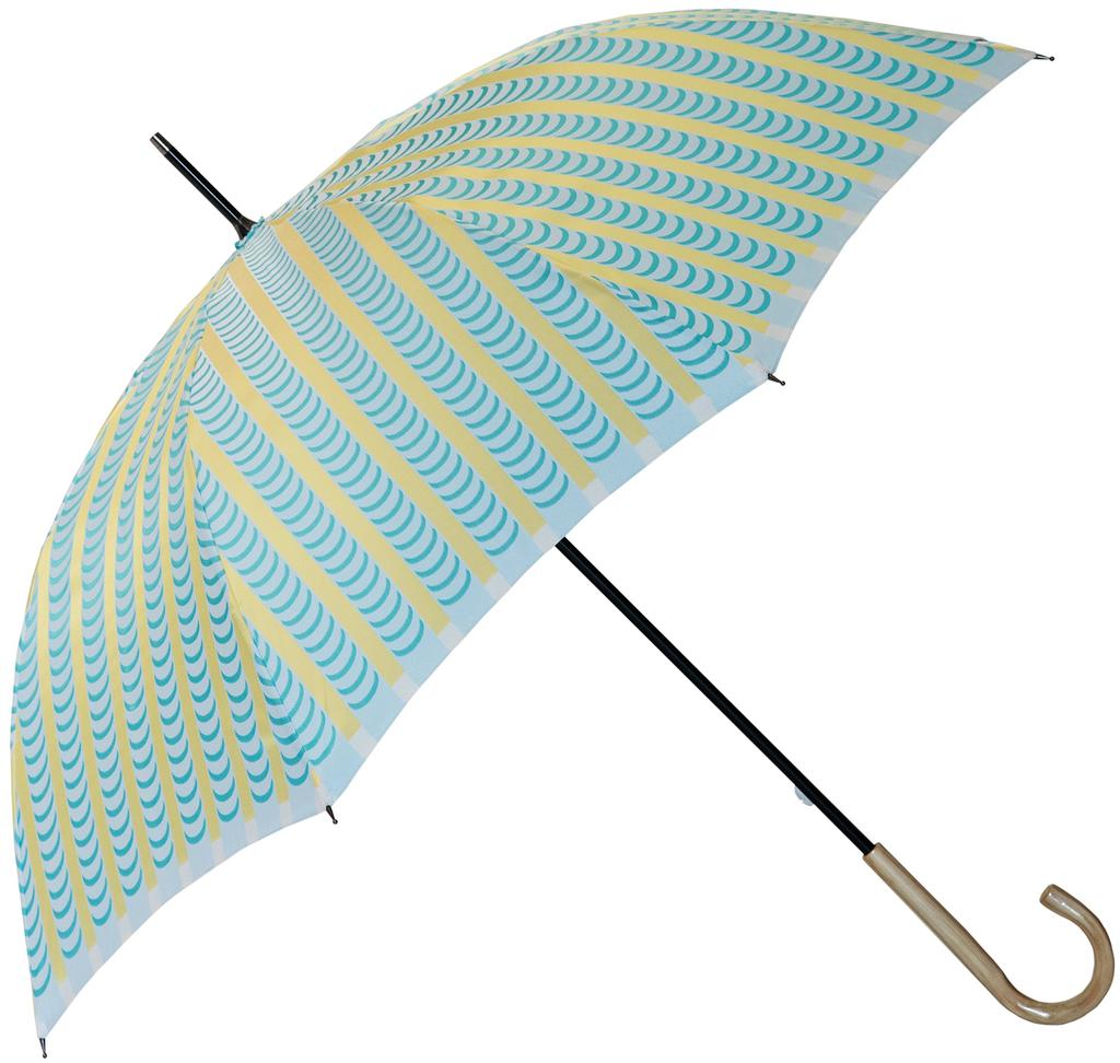 Makita Shoten Stig Lindberg DRAPES Yellow x Green Long UV For Sunny or Rainy Scandinavian Luxury Koshu Made in Japan + Women's Umbrella, Protection,
