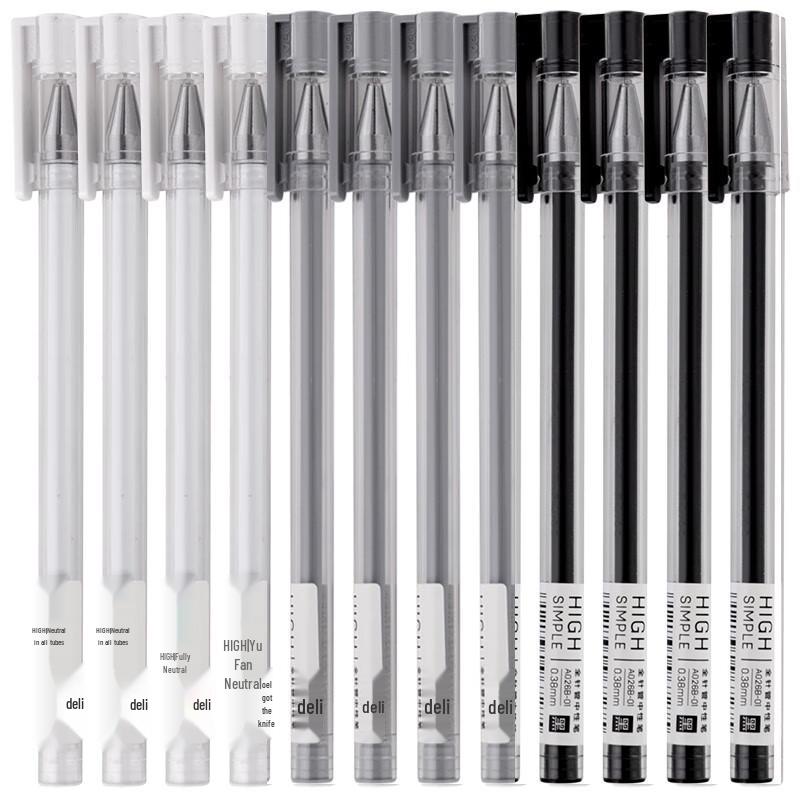 Deli 0.38mm Black Gel Pen