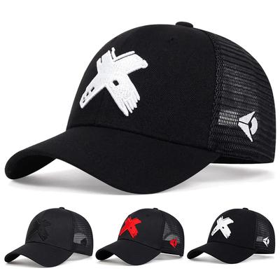 Été Casquette de baseball en maille respirante homme Chapeaux brodés Lettre X Casquette papa en coton casquettes de golf