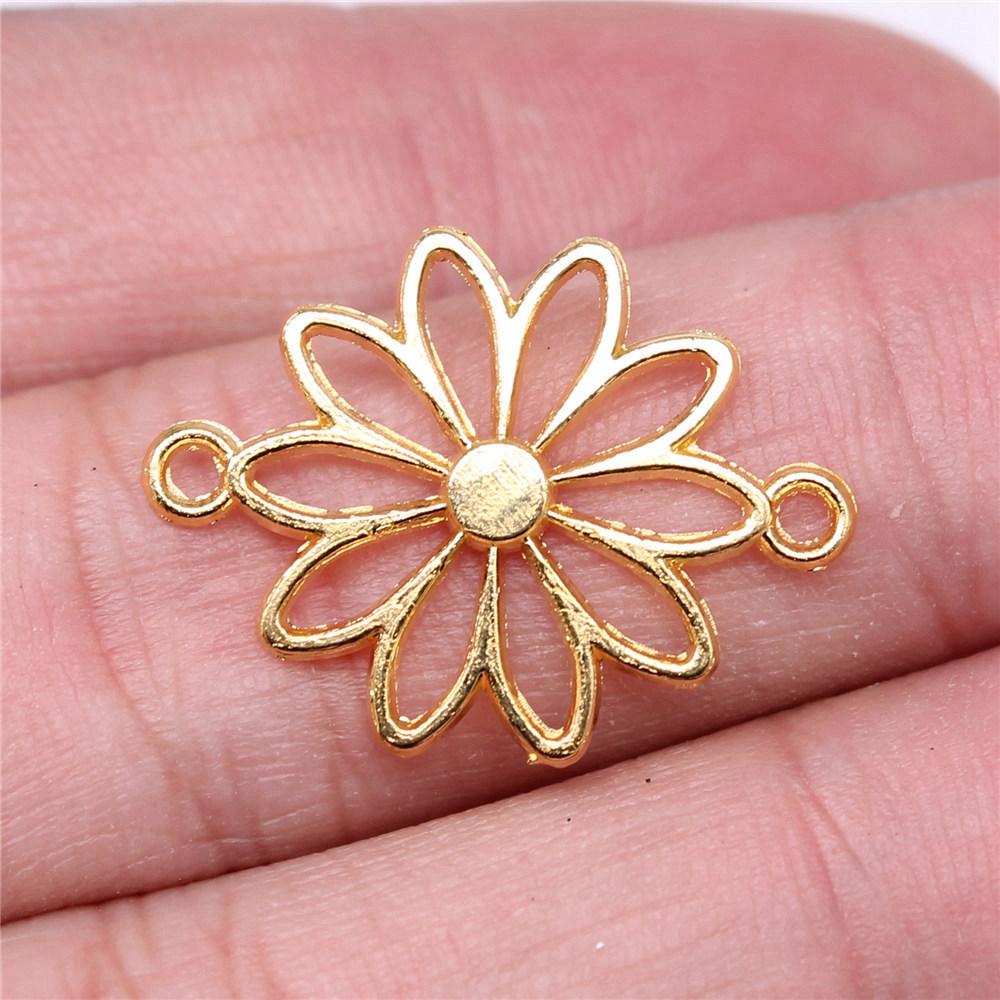 Connettori Fiore a Lavoro Aperto Gancio per Ciondolo Colore Bronzo Antico Creazione Gioielli Accessori Fatti a Mano Connettori per Ciondoli