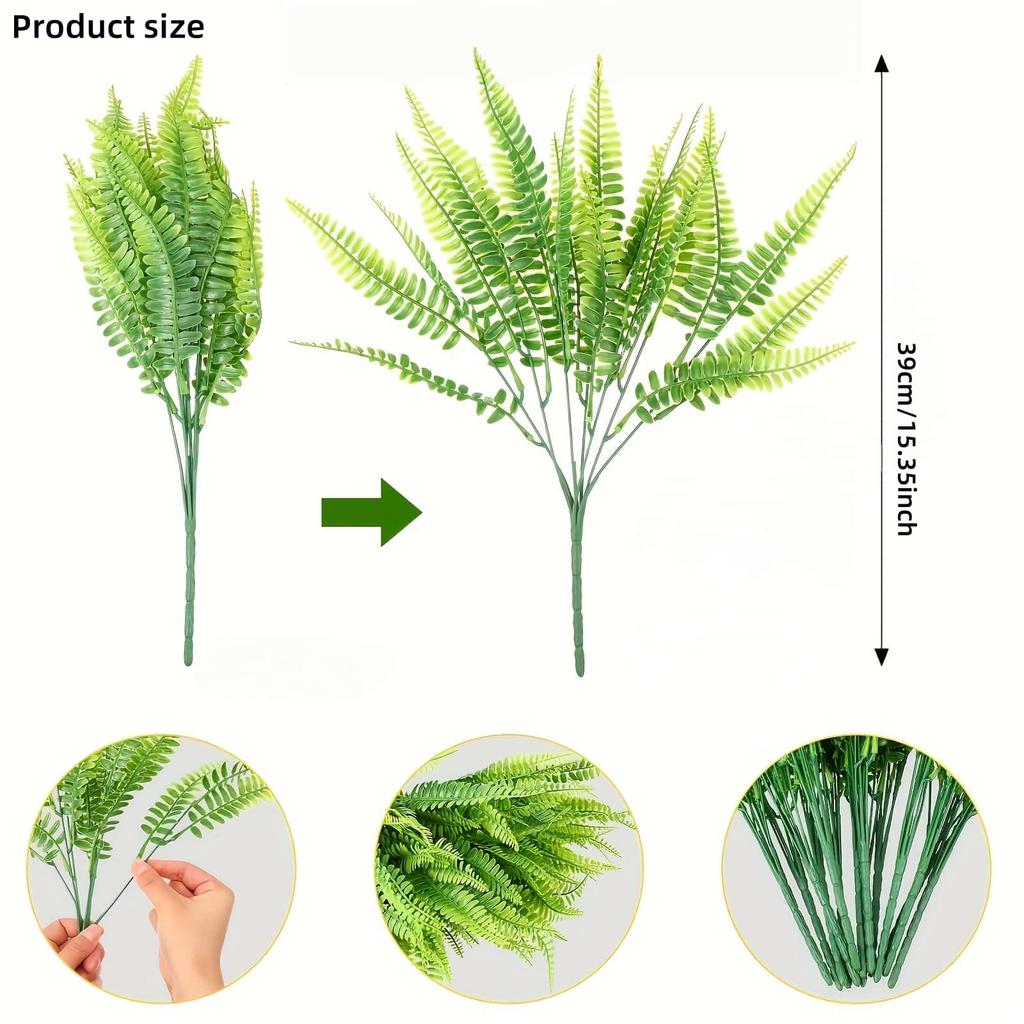 Artificial Plants And Flowers, Antioxidant Boston Ferns, Outdoor Artificial Greenery,  Fake Plants Suitable for Garden Decor