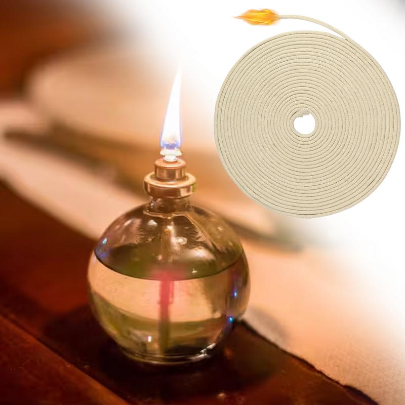 1 Roll 10m Round Oil Lamp Wicks Replacement cotton braided wicks Handmade Candle Making Supplies for Kerosene Alcohol Burner